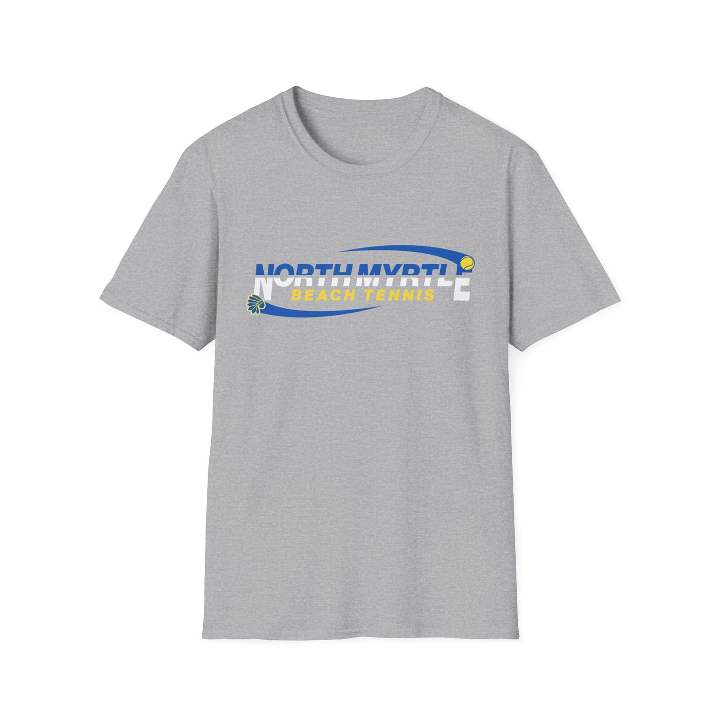North Myrtle Beach Tennis Unisex Softstyle T-Shirt | Sporty Graphic Tee, Tennis Apparel, Casual Wear, Beach Shirt, Gift for Sport Lovers