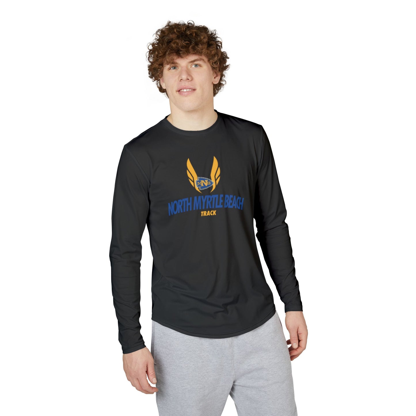 North Myrtle Beach Track Men’s UV Protection Long Sleeve Shirt – Athletic AOP Performance Sun Shirt