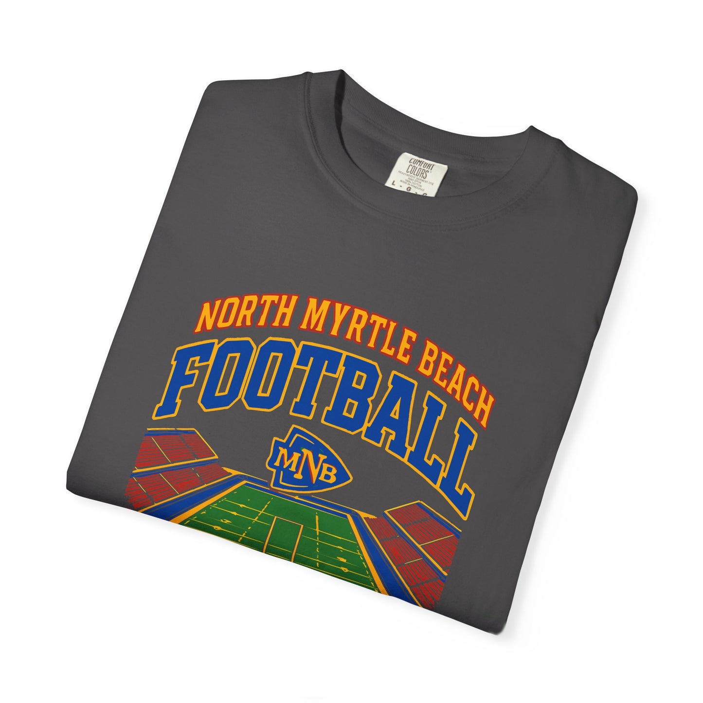 North Myrtle Beach Football T-Shirt, Unisex Sports Tee, Garment-Dyed Summer Apparel, Perfect for Game Days, Gift for Football Fans