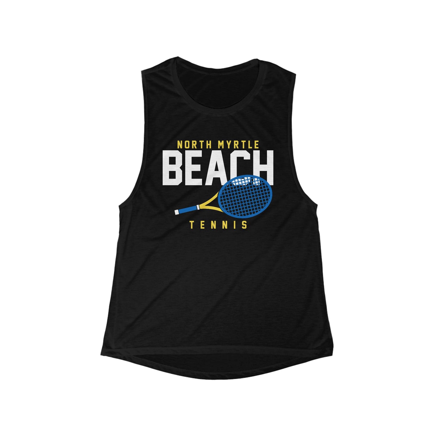 North Myrtle Beach Tennis Women's Muscle Tank - Sporty Summer Top, Beachwear, Workout Shirt, Tennis Apparel, Vacation Souvenir