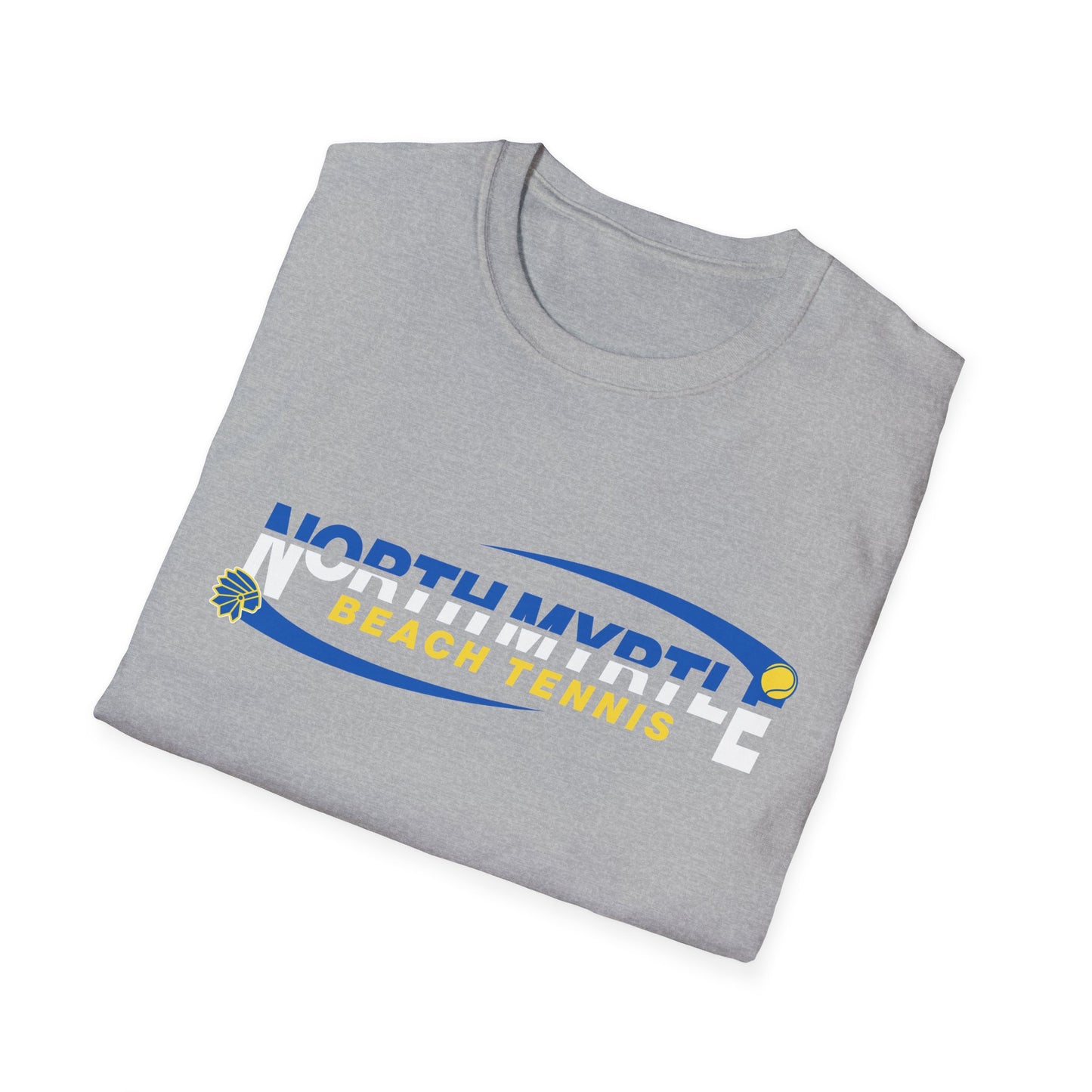 North Myrtle Beach Tennis Unisex Softstyle T-Shirt | Sporty Graphic Tee, Tennis Apparel, Casual Wear, Beach Shirt, Gift for Sport Lovers