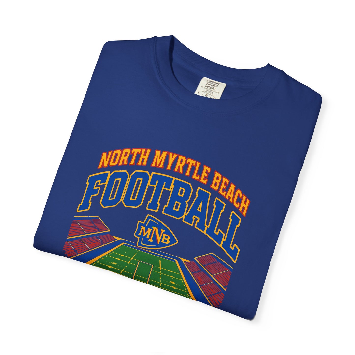 North Myrtle Beach Football T-Shirt, Unisex Sports Tee, Garment-Dyed Summer Apparel, Perfect for Game Days, Gift for Football Fans