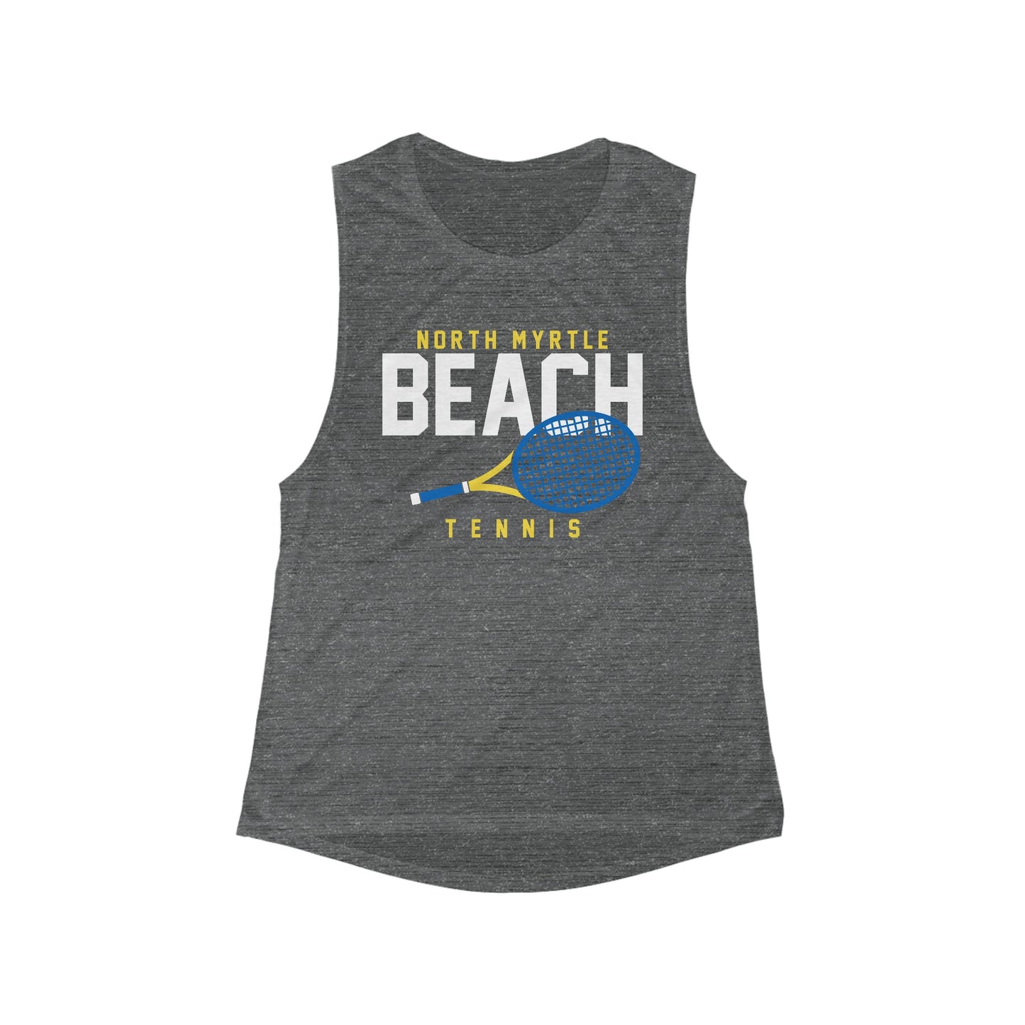 North Myrtle Beach Tennis Women's Muscle Tank - Sporty Summer Top, Beachwear, Workout Shirt, Tennis Apparel, Vacation Souvenir