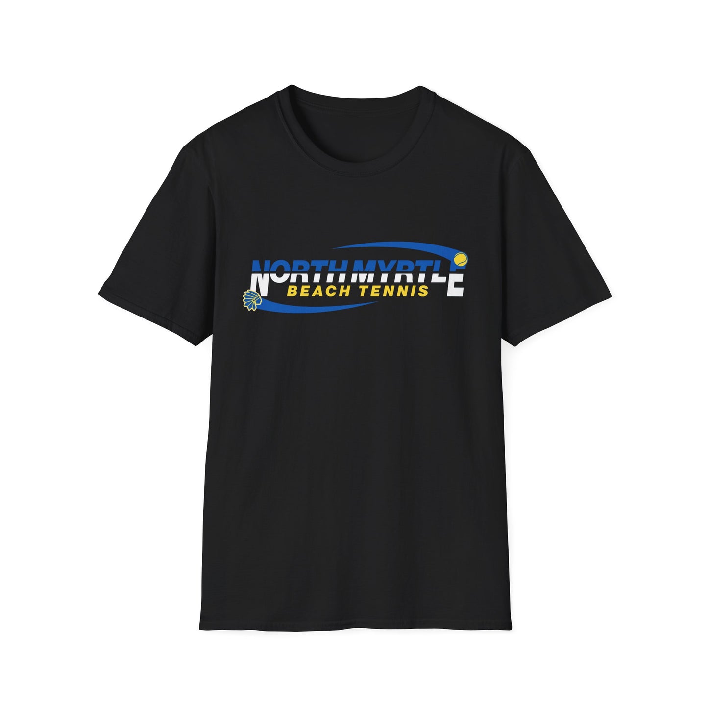 North Myrtle Beach Tennis Unisex Softstyle T-Shirt | Sporty Graphic Tee, Tennis Apparel, Casual Wear, Beach Shirt, Gift for Sport Lovers