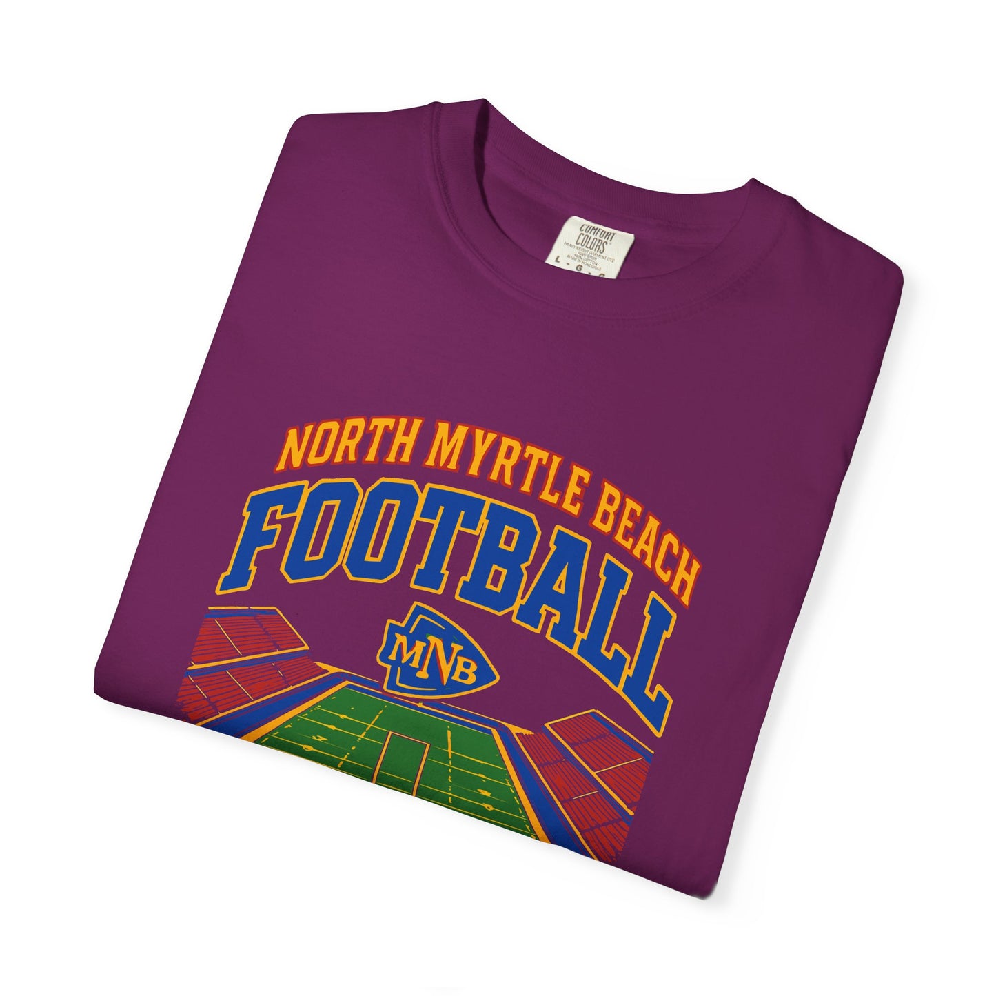 North Myrtle Beach Football T-Shirt, Unisex Sports Tee, Garment-Dyed Summer Apparel, Perfect for Game Days, Gift for Football Fans