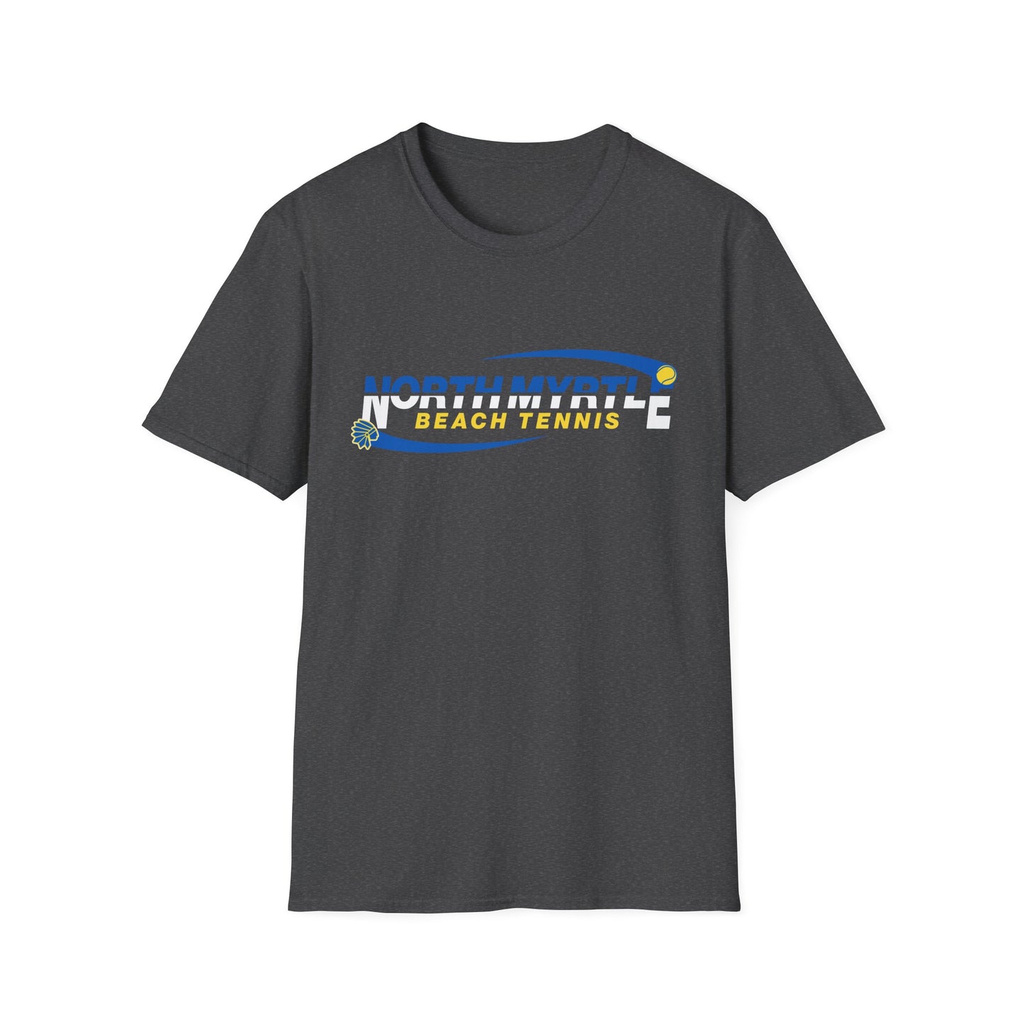 North Myrtle Beach Tennis Unisex Softstyle T-Shirt | Sporty Graphic Tee, Tennis Apparel, Casual Wear, Beach Shirt, Gift for Sport Lovers