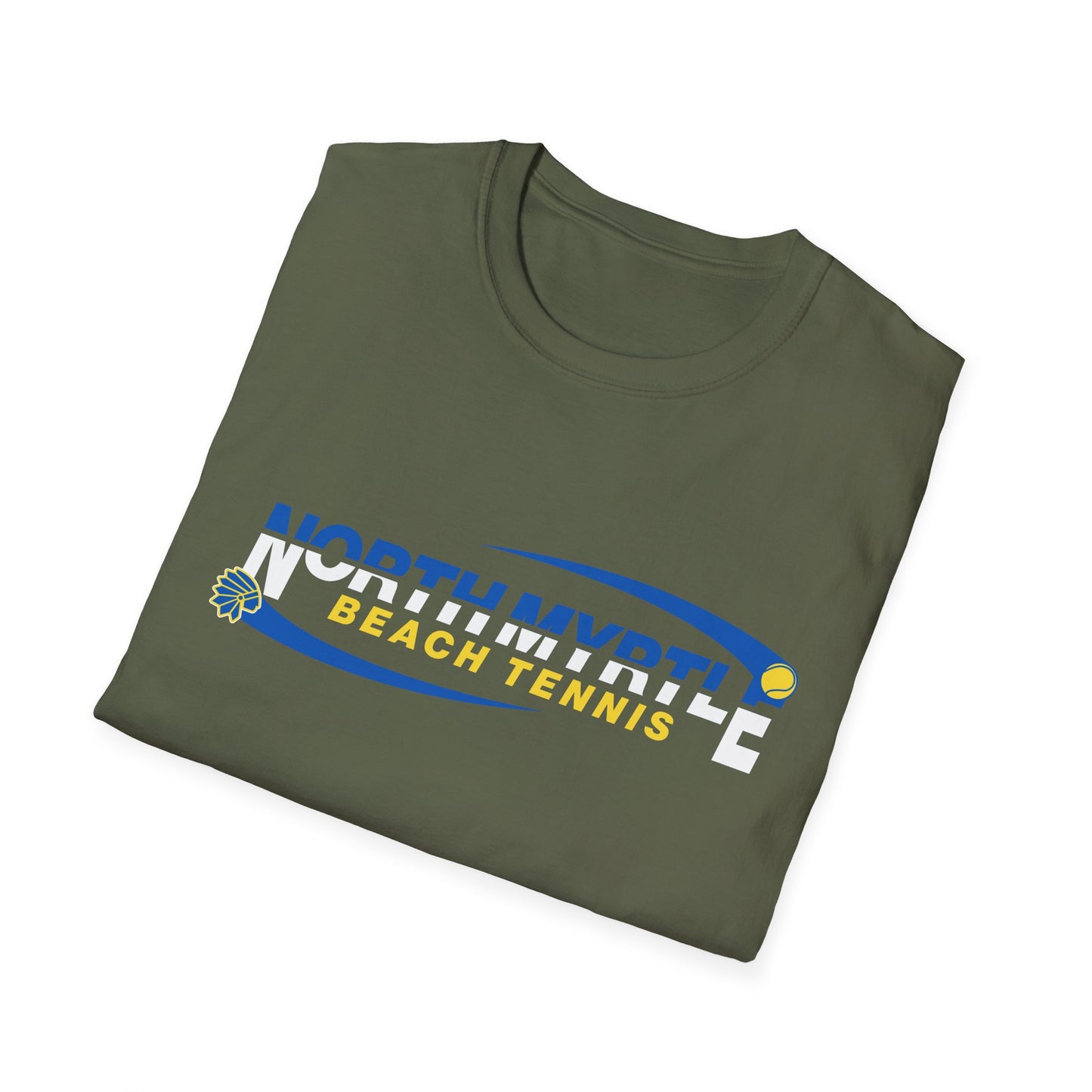 North Myrtle Beach Tennis Unisex Softstyle T-Shirt | Sporty Graphic Tee, Tennis Apparel, Casual Wear, Beach Shirt, Gift for Sport Lovers
