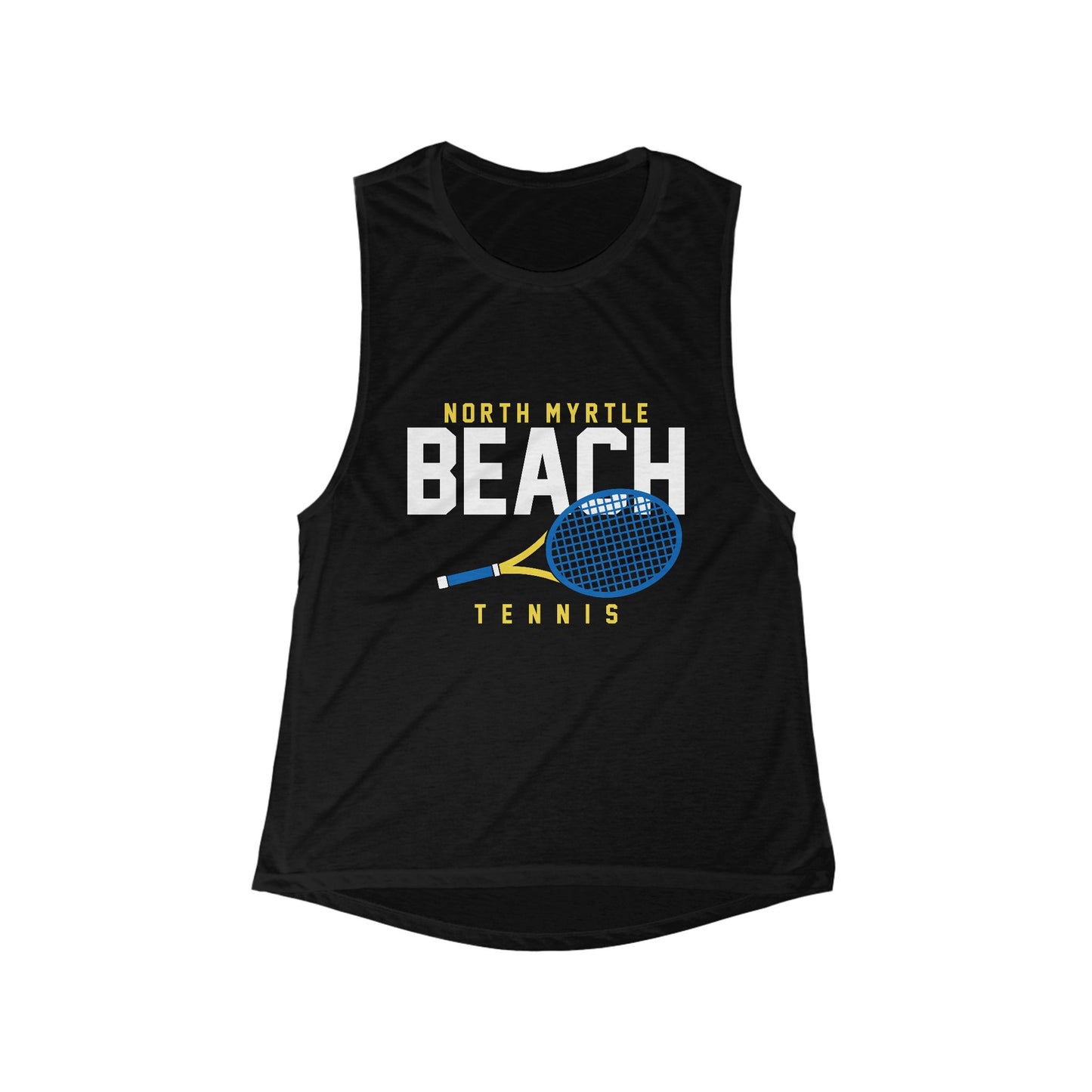Women's Flowy Beach Tennis Tank, Summer Sports Shirt, Casual Activewear, Beach Vacation Outfit, Gifts for Tennis Lovers