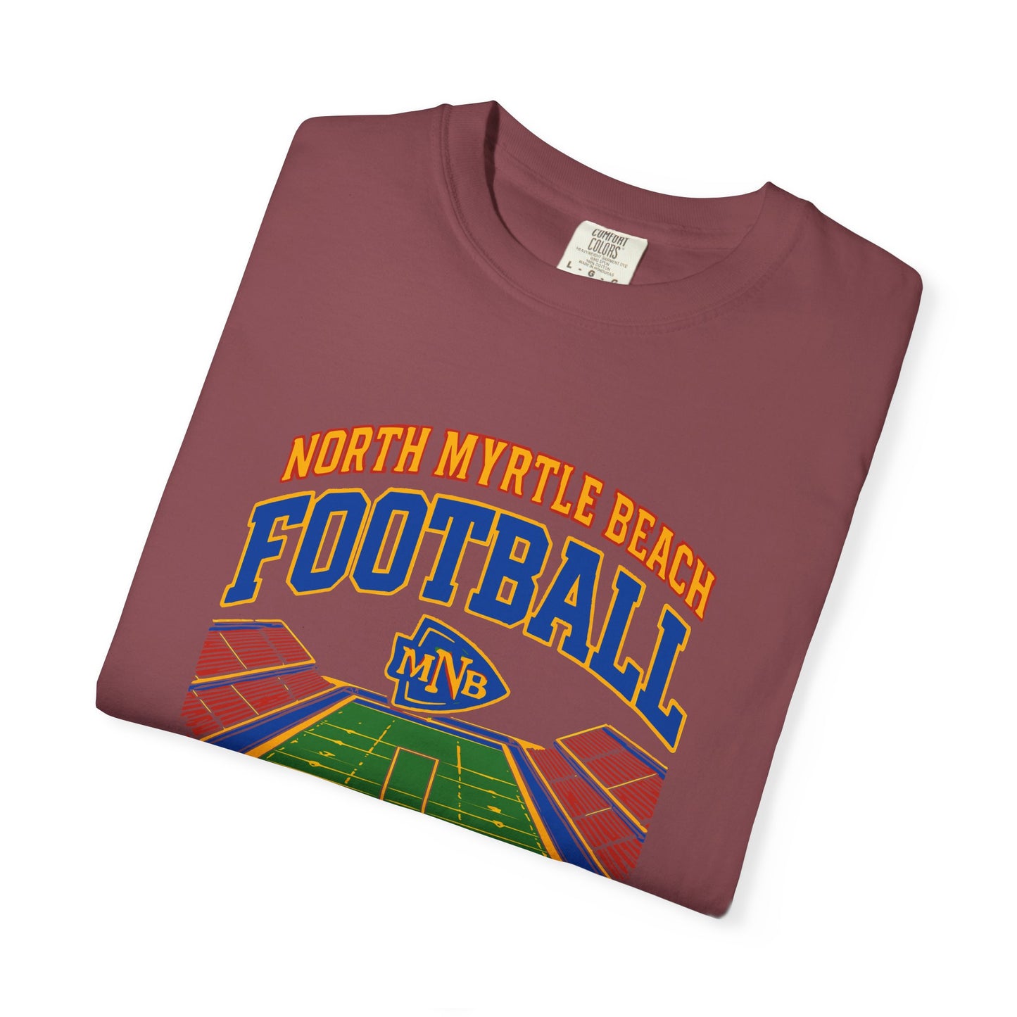 North Myrtle Beach Football T-Shirt, Unisex Sports Tee, Garment-Dyed Summer Apparel, Perfect for Game Days, Gift for Football Fans