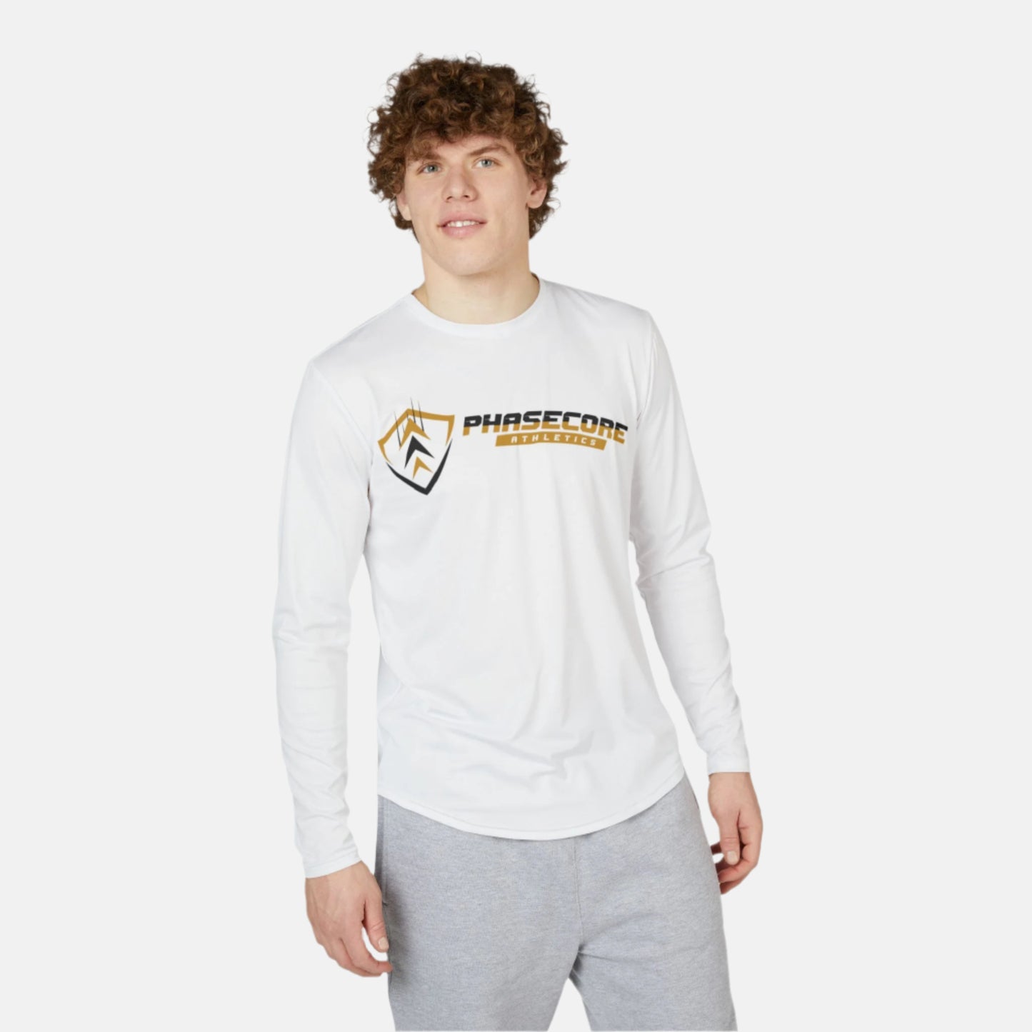 Phasecore Athletics Men’s UV Protection Long Sleeve Shirt – Sun Protection, Breathable Sportswear, Outdoor Performance Tee