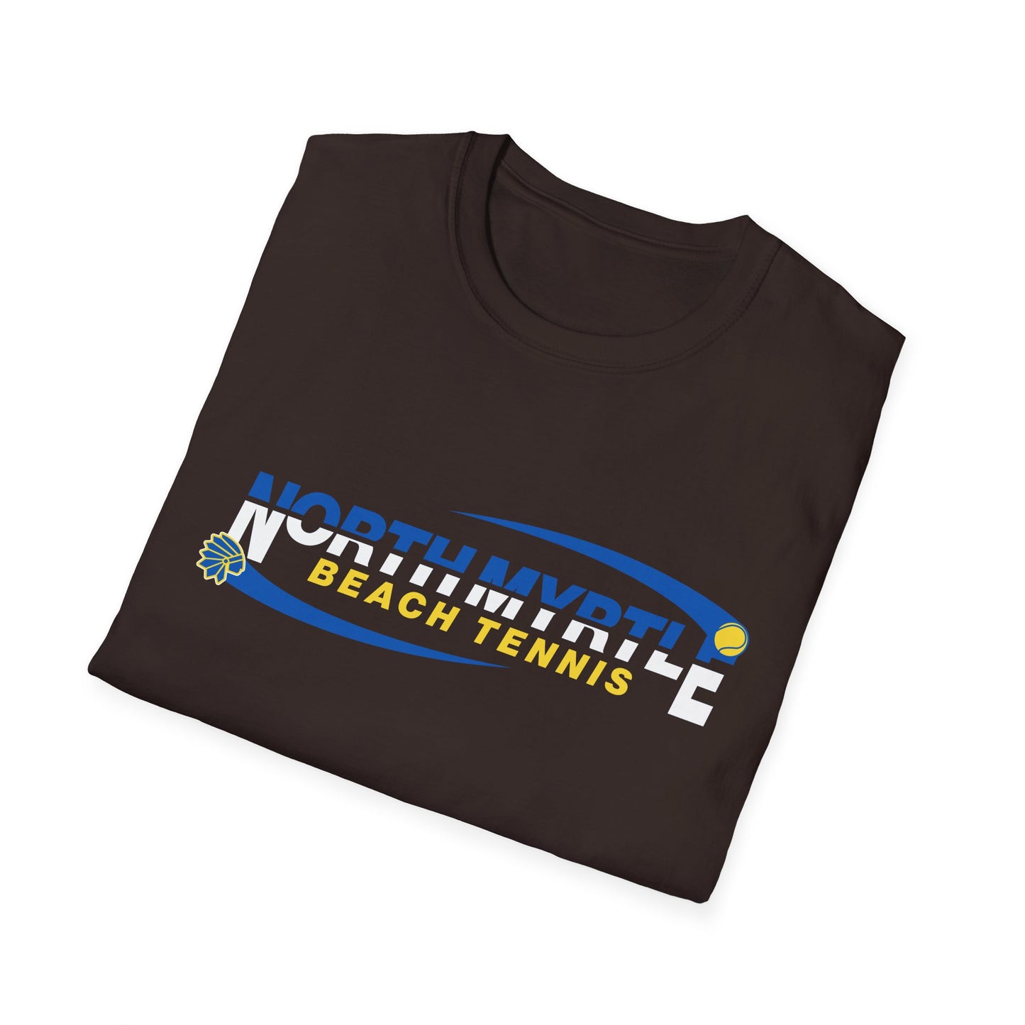 North Myrtle Beach Tennis Unisex Softstyle T-Shirt | Sporty Graphic Tee, Tennis Apparel, Casual Wear, Beach Shirt, Gift for Sport Lovers