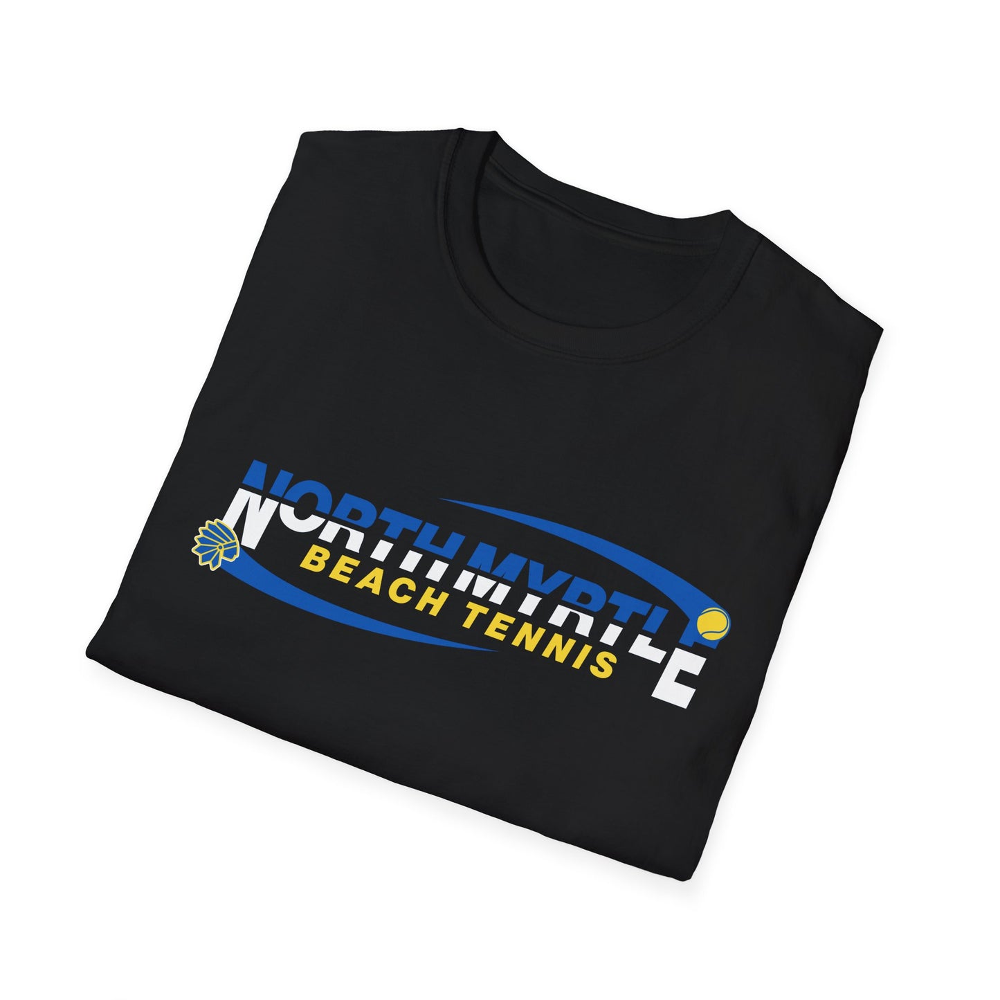 North Myrtle Beach Tennis Unisex Softstyle T-Shirt | Sporty Graphic Tee, Tennis Apparel, Casual Wear, Beach Shirt, Gift for Sport Lovers