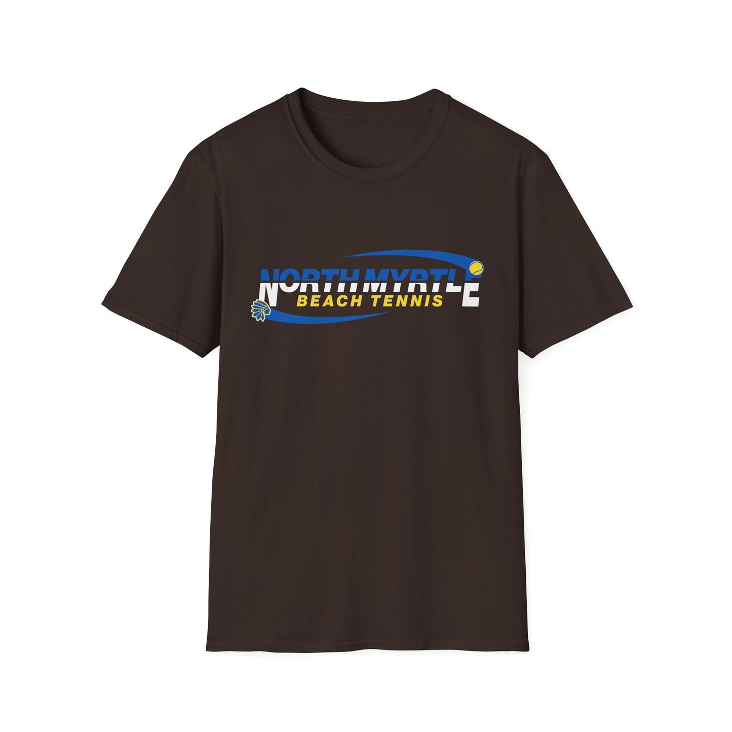 North Myrtle Beach Tennis Unisex Softstyle T-Shirt | Sporty Graphic Tee, Tennis Apparel, Casual Wear, Beach Shirt, Gift for Sport Lovers