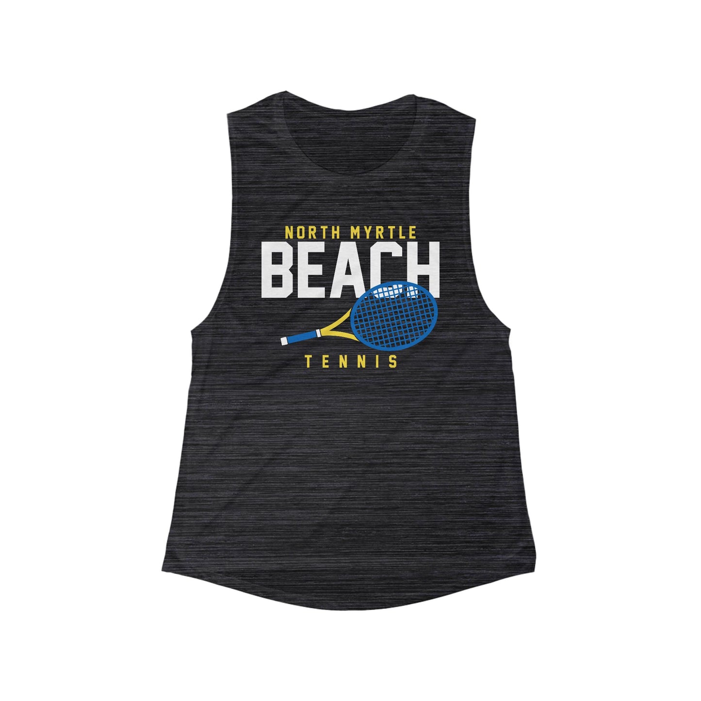 North Myrtle Beach Tennis Women's Muscle Tank - Sporty Summer Top, Beachwear, Workout Shirt, Tennis Apparel, Vacation Souvenir