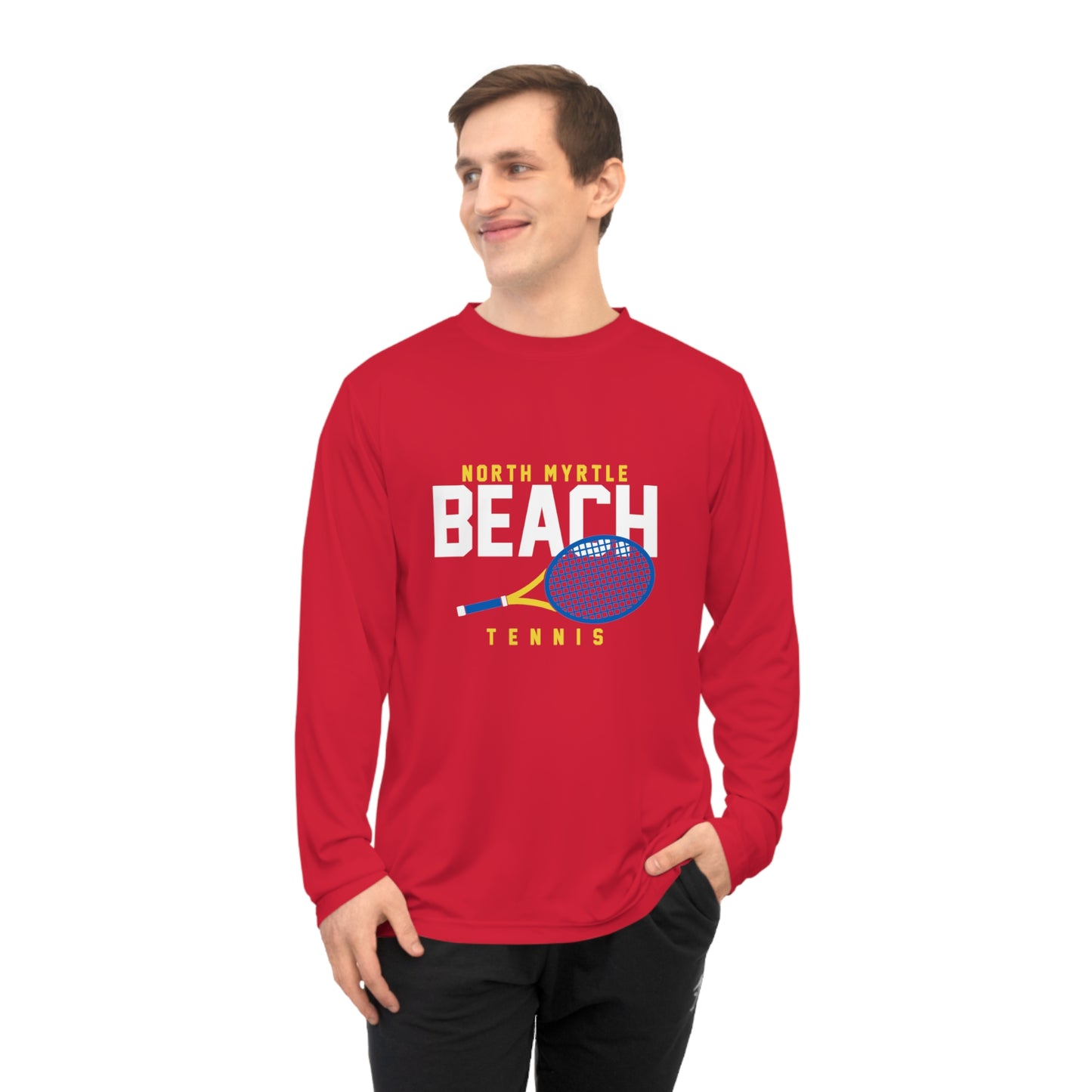 North Myrtle Beach Tennis Performance Tee, Ideal for Sports & Outdoor Activities, Gift for Athletes, Activewear, Beach Wear, Summer Fun