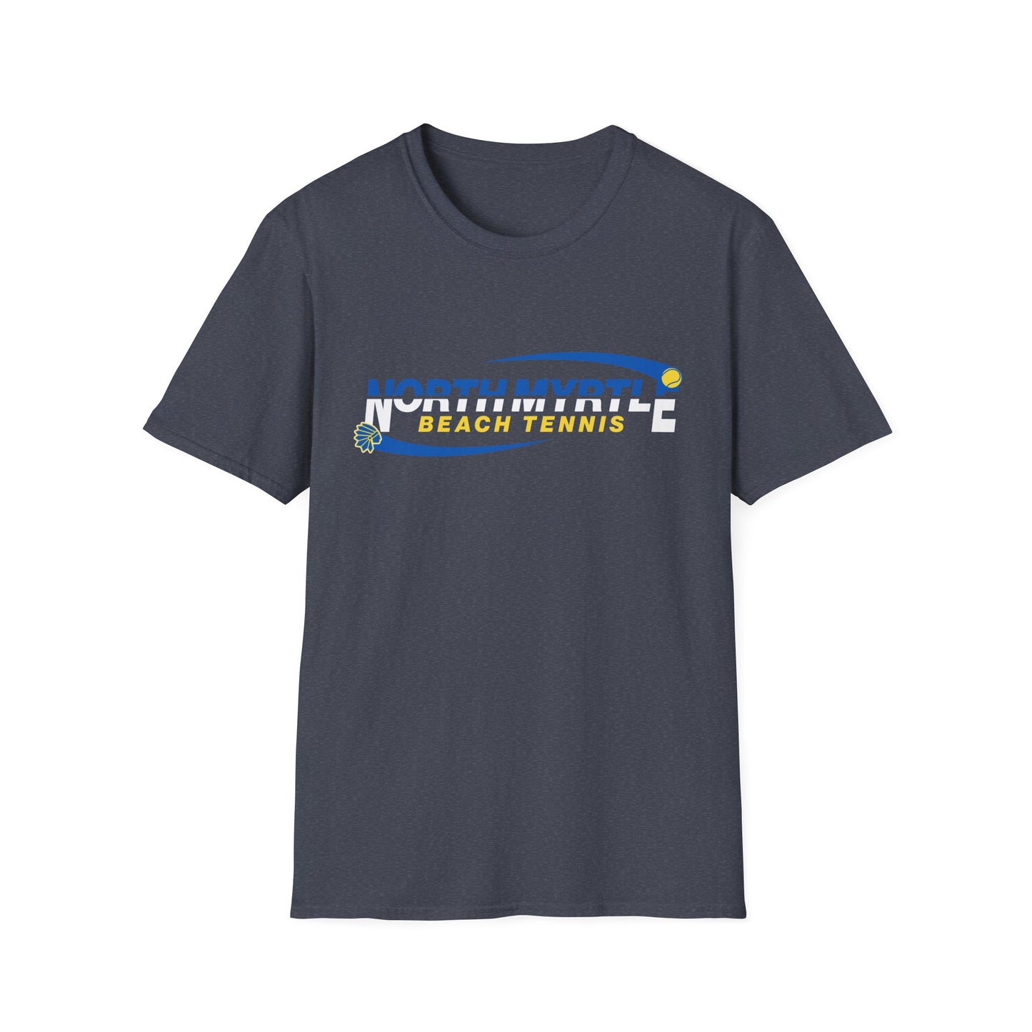 North Myrtle Beach Tennis Unisex Softstyle T-Shirt | Sporty Graphic Tee, Tennis Apparel, Casual Wear, Beach Shirt, Gift for Sport Lovers