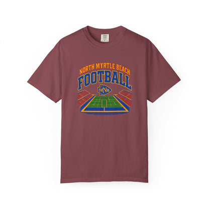 North Myrtle Beach Football T-Shirt, Unisex Sports Tee, Garment-Dyed Summer Apparel, Perfect for Game Days, Gift for Football Fans