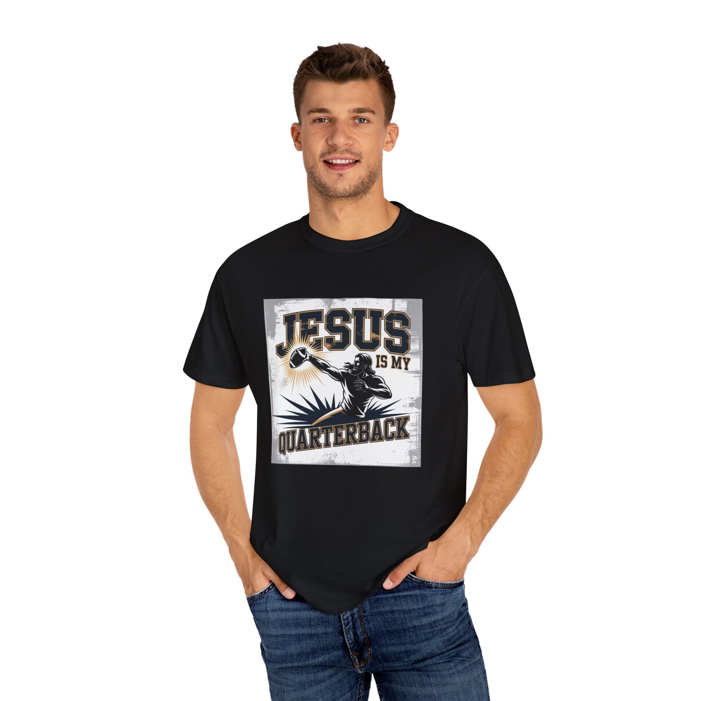 Unisex Garment-Dyed T-shirt with Jesus is My Quarterback Design, Faith-Inspired Tee for Sports Lovers, Christian Apparel for Men and [...]