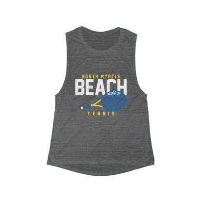 Women's Flowy Beach Tennis Tank, Summer Sports Shirt, Casual Activewear, Beach Vacation Outfit, Gifts for Tennis Lovers