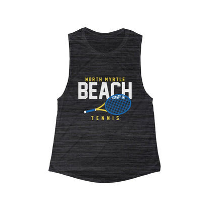Women's Flowy Beach Tennis Tank, Summer Sports Shirt, Casual Activewear, Beach Vacation Outfit, Gifts for Tennis Lovers