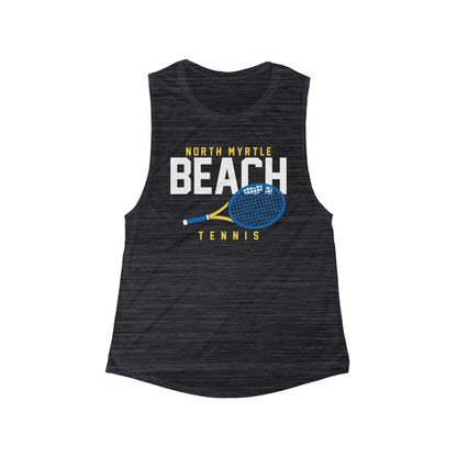 North Myrtle Beach Tennis Women's Muscle Tank - Sporty Summer Top, Beachwear, Workout Shirt, Tennis Apparel, Vacation Souvenir